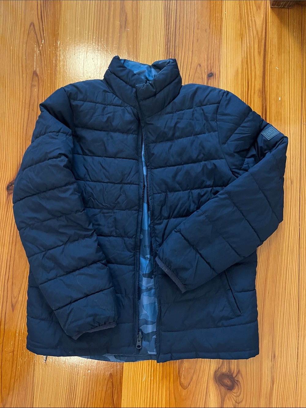 GAP Navy Blue Kids Quilted Puffer Jacket Reversible
